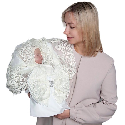 Уголок кружевной с бантом размер 100х90 см Наследникъ НВ4013-ЭК-03 1